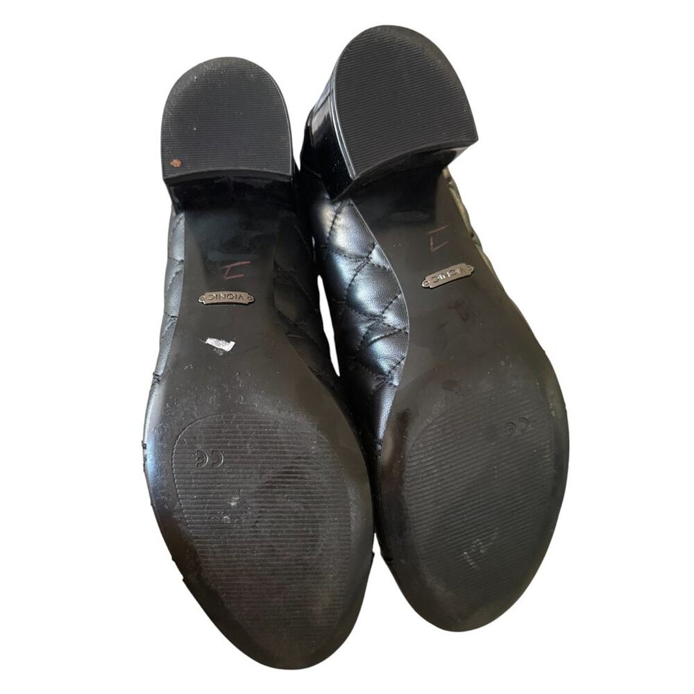 Vionic Black Ruby Quilted Round Cap Toe Leather 2… - image 4